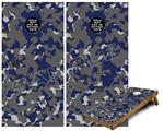 Cornhole Game Board Vinyl Skin Wrap Kit - WraptorCamo Old School Camouflage Camo Blue Navy fits 24x48 game boards (GAMEBOARDS NOT INCLUDED)