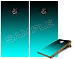 Cornhole Game Board Vinyl Skin Wrap Kit - Smooth Fades Neon Teal Black fits 24x48 game boards (GAMEBOARDS NOT INCLUDED)
