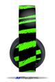 Vinyl Decal Skin Wrap compatible with Original Sony PlayStation 4 Gold Wireless Headphones Zebra Green (PS4 HEADPHONES  NOT INCLUDED)