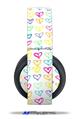 Vinyl Decal Skin Wrap compatible with Original Sony PlayStation 4 Gold Wireless Headphones Kearas Hearts White (PS4 HEADPHONES  NOT INCLUDED)