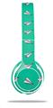 Skin Decal Wrap compatible with Beats Solo 2 WIRED Headphones Paper Planes Turquoise (HEADPHONES NOT INCLUDED)