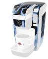 Decal Style Vinyl Skin compatible with Keurig K10 / K15 Mini Plus Coffee Makers Metal Flames Blue (KEURIG NOT INCLUDED)