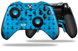 Nautical Anchors Away 02 Blue Medium - Decal Style Skin fits Microsoft XBOX One ELITE Wireless Controller