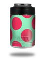 Skin Decal Wrap for Yeti Colster, Ozark Trail and RTIC Can Coolers - Kearas Polka Dots Pink And Blue (COOLER NOT INCLUDED)