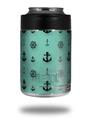 Skin Decal Wrap for Yeti Colster, Ozark Trail and RTIC Can Coolers - Nautical Anchors Away 02 Seafoam Green (COOLER NOT INCLUDED)
