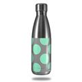 Skin Decal Wrap for RTIC Water Bottle 17oz Kearas Polka Dots Mint And Gray (BOTTLE NOT INCLUDED)