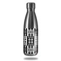 Skin Decal Wrap for RTIC Water Bottle 17oz Skull And Crossbones Pattern Bw (BOTTLE NOT INCLUDED)