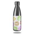 Skin Decal Wrap for RTIC Water Bottle 17oz Rainbow Lips White (BOTTLE NOT INCLUDED)