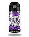 Skin Decal Wrap for Thermos Funtainer 12oz Bottle Cartoon Skull Purple (BOTTLE NOT INCLUDED) by WraptorSkinz