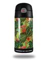 Skin Decal Wrap for Thermos Funtainer 12oz Bottle Famingos and Flowers Sage Green (BOTTLE NOT INCLUDED) by WraptorSkinz