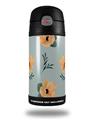 Skin Decal Wrap for Thermos Funtainer 12oz Bottle Poppy Orange Light Blue (BOTTLE NOT INCLUDED)