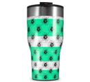 WraptorSkinz Skin Wrap compatible with 2017 and newer RTIC Tumblers 30oz Kearas Daisies Stripe SeaFoam (TUMBLER NOT INCLUDED)