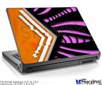 Laptop Skin (Small) - Black Waves Orange Hot Pink