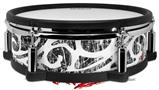 Skin Wrap works with Roland vDrum Shell PD-128 Drum Folder Doodles White (DRUM NOT INCLUDED)