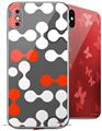 2 Decal style Skin Wraps set for Apple iPhone X and XS Locknodes 04 Red