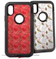 2x Decal style Skin Wrap Set compatible with Otterbox Defender iPhone X and Xs Case - Crabs and Shells Coral (CASE NOT INCLUDED)