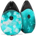 Skin Decal Wrap 2 Pack compatible with Suorin Drop Bokeh Squared Neon Teal VAPE NOT INCLUDED