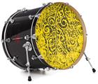 Vinyl Decal Skin Wrap for 20" Bass Kick Drum Head Folder Doodles Yellow - DRUM HEAD NOT INCLUDED