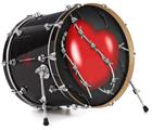 Vinyl Decal Skin Wrap for 20" Bass Kick Drum Head Barbwire Heart Red - DRUM HEAD NOT INCLUDED