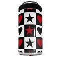 WraptorSkinz Skin Decal Wrap compatible with Yeti 16oz Tall Colster Can Cooler Insulator Hearts and Stars Red (COOLER NOT INCLUDED)