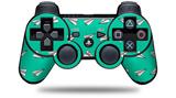 Sony PS3 Controller Decal Style Skin - Paper Planes Turquoise (CONTROLLER NOT INCLUDED)
