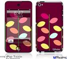 iPod Touch 4G Decal Style Vinyl Skin - Plain Leaves On Burgundy