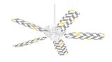 Chevrons Gray And Yellow - Ceiling Fan Skin Kit fits most 42 inch fans (FAN and BLADES SOLD SEPARATELY)