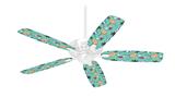 Beach Party Umbrellas Seafoam Green - Ceiling Fan Skin Kit fits most 42 inch fans (FAN and BLADES SOLD SEPARATELY)