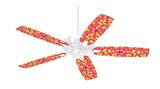 Beach Flowers Coral - Ceiling Fan Skin Kit fits most 42 inch fans (FAN and BLADES SOLD SEPARATELY)