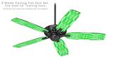 Skull And Crossbones Pattern Green - Ceiling Fan Skin Kit fits most 52 inch fans (FAN and BLADES SOLD SEPARATELY)